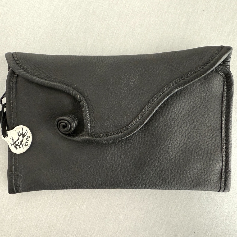 Handmade Black Leather Women's Wallet by Erda in Cambridge Maine